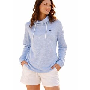 The Black Dog Chappy Cowlneck Blue Space Dye Funnel Neck Sweatshirt Pullover